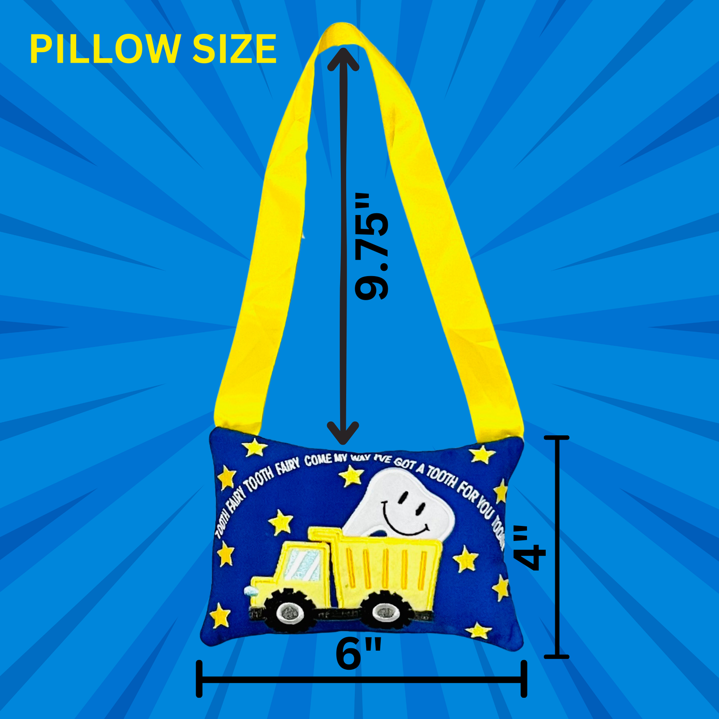 Dump Truck Tooth Fairy Pillow